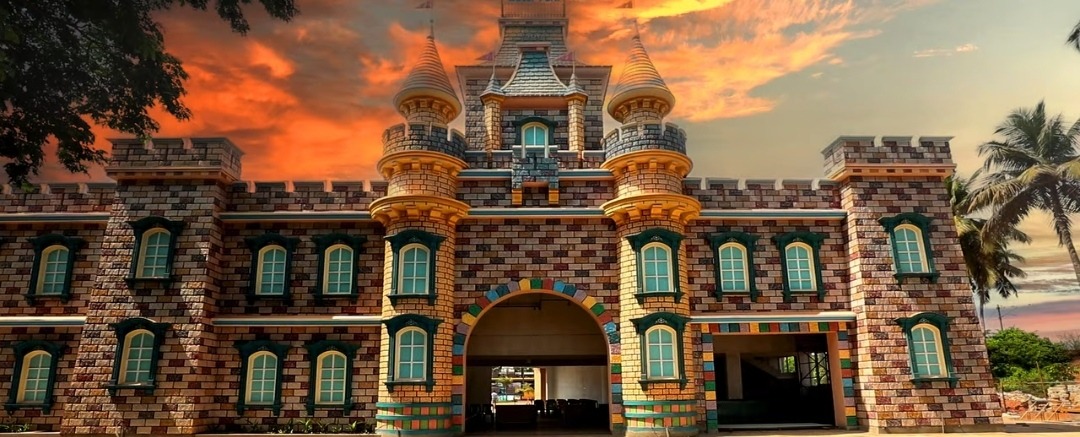 Grand entrance of Joy and Joyy Waterpark with colorful signage and welcoming design.
